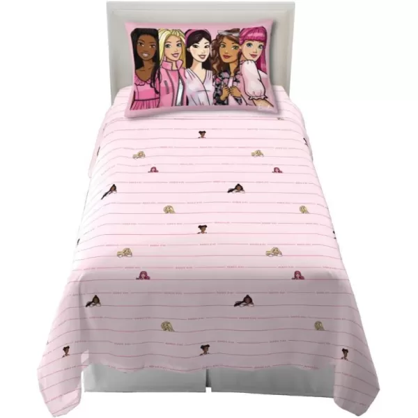 Franco Barbie Barbiecore Bedding Super Soft Microfiber Twin XL Sheet Set College Dorm Essentials Official Licensed ProductBarbie Twin XL