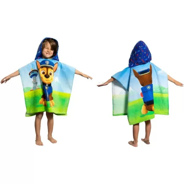 Franco Barbie Kids BeachPoolBathCamping Hooded Towel Poncho 24 X 22 Absorbent Cotton Cover up 100 Official Licensed Barbie Product LargePaw Patrol Boy Large