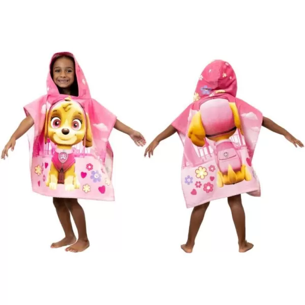 Franco Barbie Kids BeachPoolBathCamping Hooded Towel Poncho 24 X 22 Absorbent Cotton Cover up 100 Official Licensed Barbie Product LargePaw Patrol Girls Large