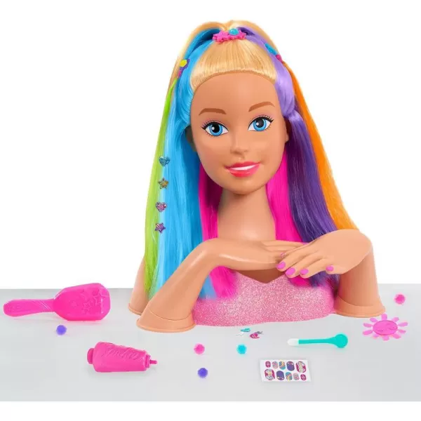 Just Play Barbie Rainbow Sparkle Deluxe Styling Head Blonde Hair Kids Toys for Ages 3 Up by Just PlayMulticolor