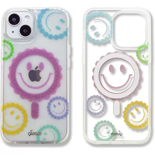 Sonix x Barbie Case for iPhone 14 and iPhone 13  Compatible with MagSafe  10ft Drop Tested  Totally BarbieiPhone 14  iPhone 13 Glitter Smiley