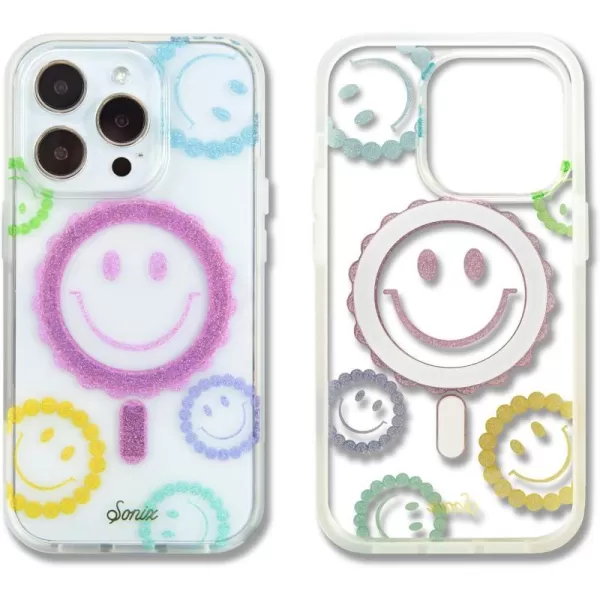 Sonix x Barbie Case for iPhone 14 and iPhone 13  Compatible with MagSafe  10ft Drop Tested  Totally BarbieiPhone 14 Pro Glitter Smiley