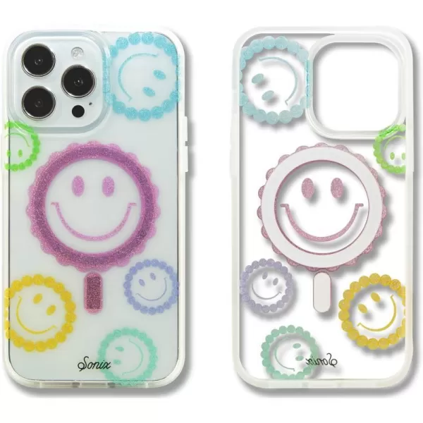 Sonix x Barbie Case for iPhone 14 and iPhone 13  Compatible with MagSafe  10ft Drop Tested  Totally BarbieiPhone 14 Pro Max Glitter Smiley