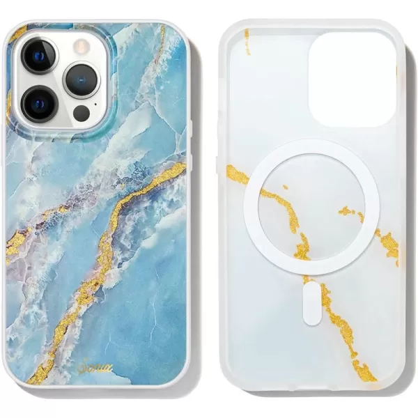 Sonix x Barbie Phone Case for iPhone 13 Pro Max  12 Pro Max  Compatible with MagSafe  10ft Drop Tested  Vintage BarbieMarble  Ice Blue Marble MS