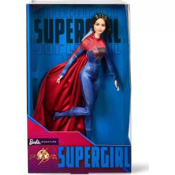 Supergirl Barbie Doll Collectible Doll from The Flash Movie Wearing Red and Blue Suit with Cape Doll Stand IncludedSupergirl Barbie Doll Collectible Doll from The Flash Movie Wearing Red and Blue Suit with Cape Doll Stand Included