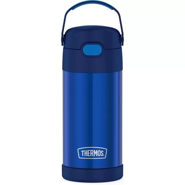 THERMOS FUNTAINER 12 Ounce Stainless Steel Vacuum Insulated Kids Straw Bottle BarbieBlue 12 Ounce Solid Color