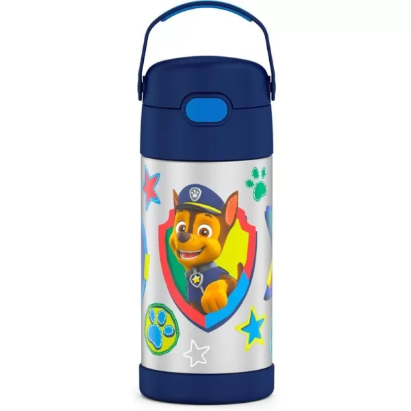 THERMOS FUNTAINER 12 Ounce Stainless Steel Vacuum Insulated Kids Straw Bottle BarbieBlue Paw Patrol 12 Ounce Licensed Characters