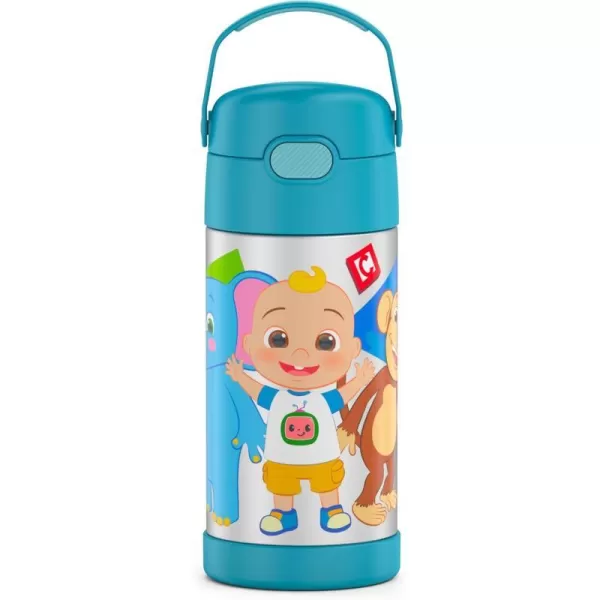 THERMOS FUNTAINER 12 Ounce Stainless Steel Vacuum Insulated Kids Straw Bottle BarbieCocomelon 12 Ounce Licensed Characters