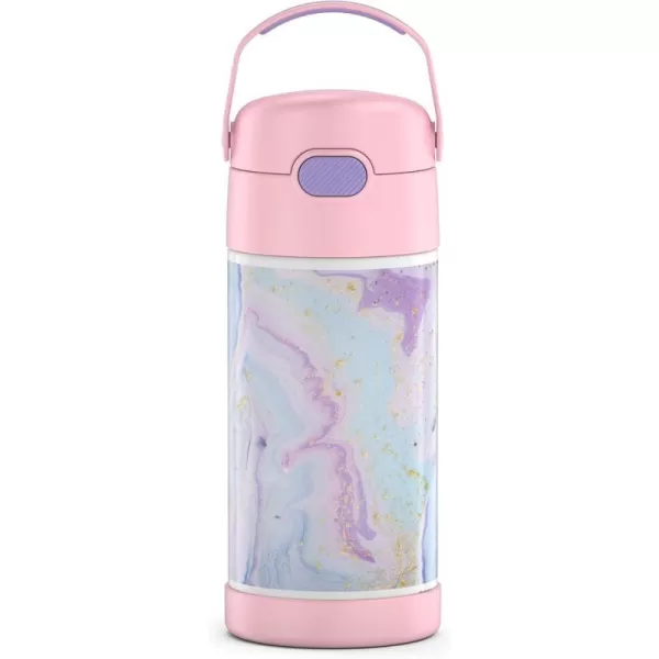 THERMOS FUNTAINER 12 Ounce Stainless Steel Vacuum Insulated Kids Straw Bottle BarbieDreamy 12 Ounce Decorated