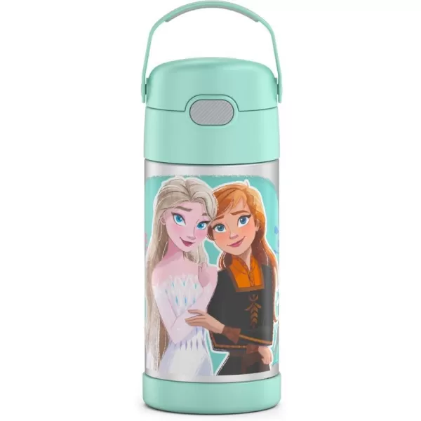 THERMOS FUNTAINER 12 Ounce Stainless Steel Vacuum Insulated Kids Straw Bottle BarbieFrozen 2 12 Ounce Licensed Characters