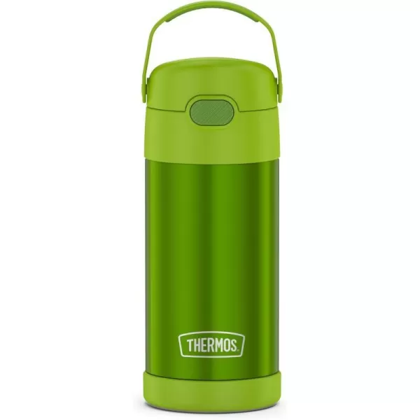 THERMOS FUNTAINER 12 Ounce Stainless Steel Vacuum Insulated Kids Straw Bottle BarbieLime 12 Ounce Solid Color