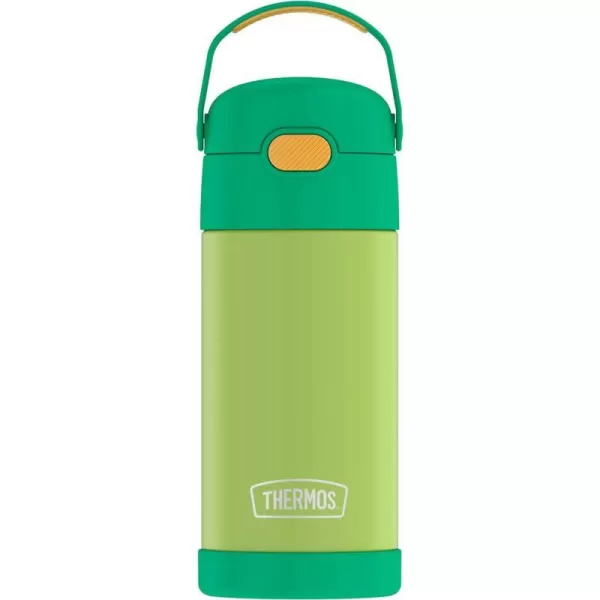 THERMOS FUNTAINER 12 Ounce Stainless Steel Vacuum Insulated Kids Straw Bottle BarbieLimeOrange 12 Ounce Solid Color