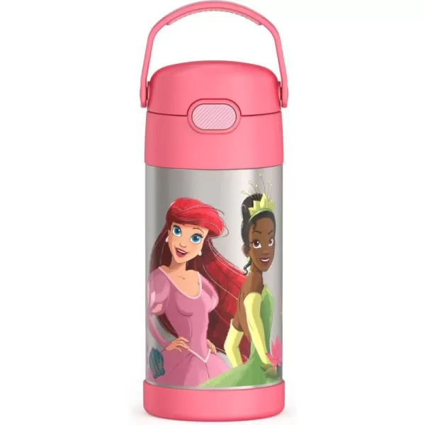 THERMOS FUNTAINER 12 Ounce Stainless Steel Vacuum Insulated Kids Straw Bottle BarbiePrincess 12 Ounce Licensed Characters