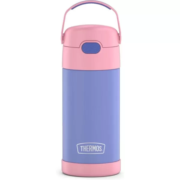 THERMOS FUNTAINER 12 Ounce Stainless Steel Vacuum Insulated Kids Straw Bottle BarbiePurplePink 12 Ounce Solid Color