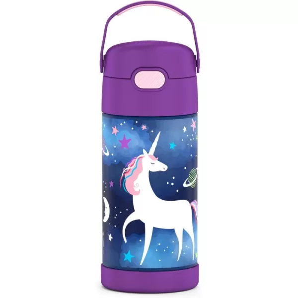 THERMOS FUNTAINER 12 Ounce Stainless Steel Vacuum Insulated Kids Straw Bottle BarbieSpace Unicorn 12 Ounce Decorated