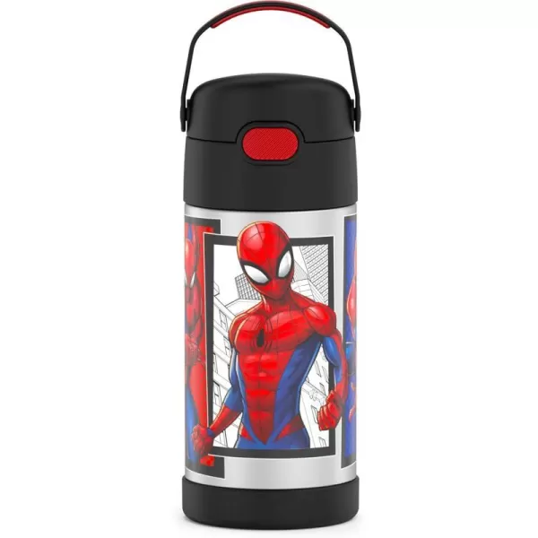 THERMOS FUNTAINER 12 Ounce Stainless Steel Vacuum Insulated Kids Straw Bottle BarbieSpiderMan 12 Ounce Licensed Characters