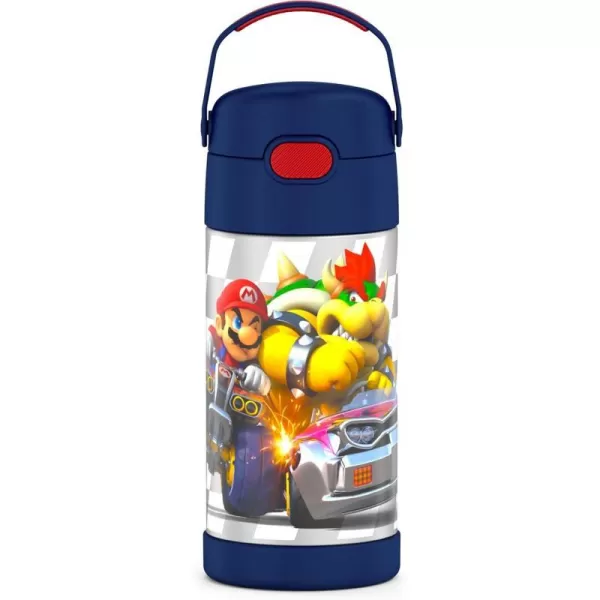 THERMOS FUNTAINER 12 Ounce Stainless Steel Vacuum Insulated Kids Straw Bottle BarbieSuper Mario Brothers 12 Ounce Licensed Characters