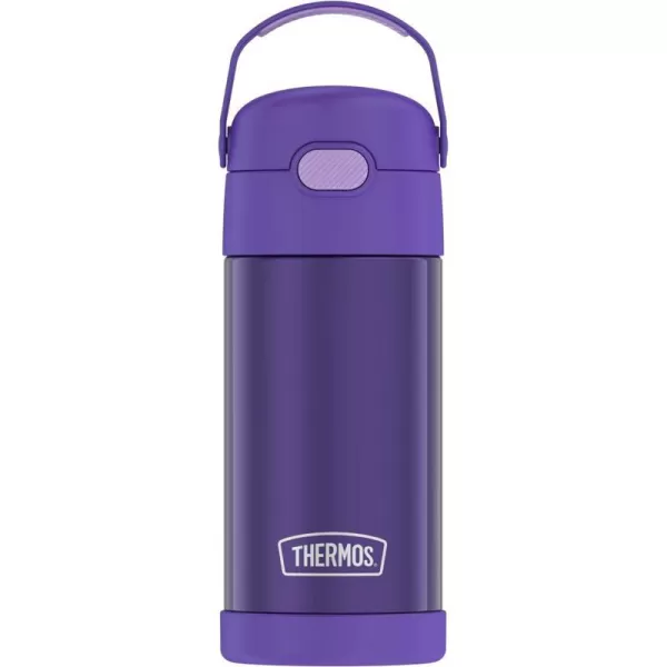 THERMOS FUNTAINER 12 Ounce Stainless Steel Vacuum Insulated Kids Straw Bottle BarbieViolet 12 Ounce Solid Color