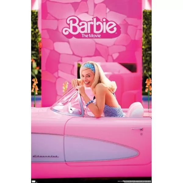 Trends International Mattel Barbie The Movie  Barbie Car Wall Poster 22375 x 34 Unframed Version1472 x 2237 Premium Unframed Version