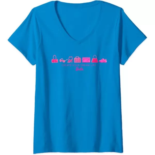 Womens Barbie  Create Your Dream Life VNeck TShirtSapphire Blue