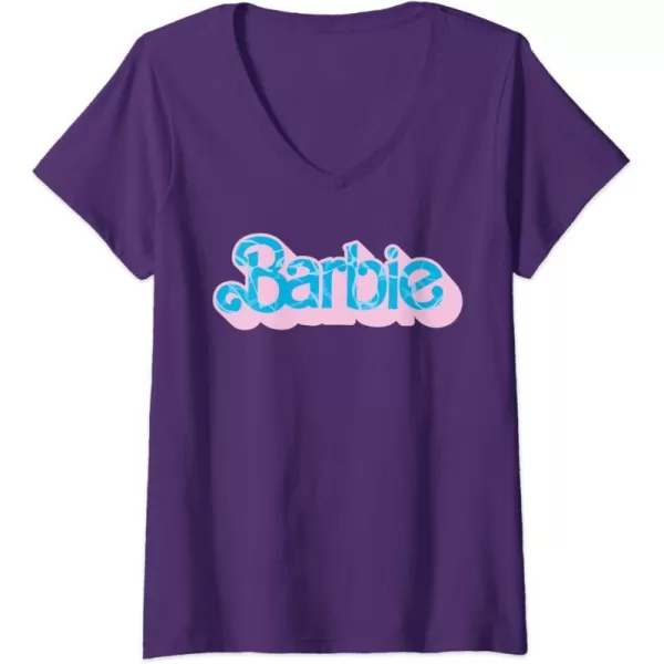 Womens Barbie  Poolside Logo VNeck TShirtPurple