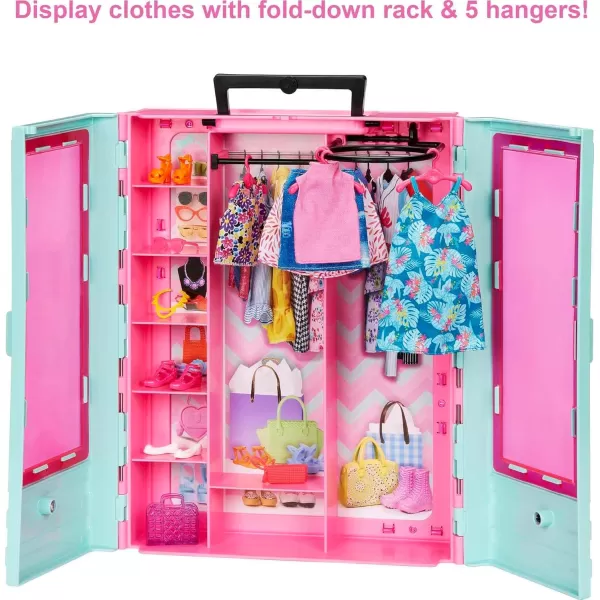 Barbie Closet Playset with 3 Outfits Styling Accessories ampamp Hangers Mix ampamp Match Clothes for 50 LooksCloset