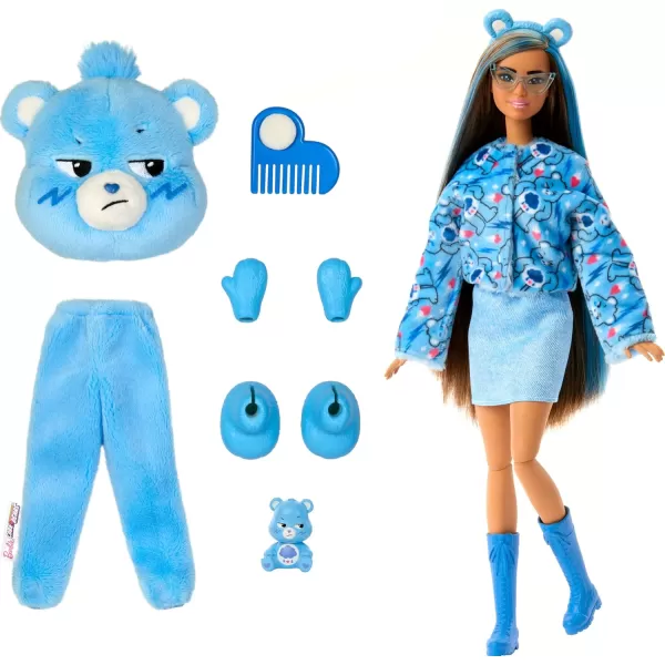 Barbie Cutie Reveal Doll ampamp Accessories Care Bears Series Fashion Doll with Cheer Bear Plush Costume ampamp 10 Surprises Including Color Change ampamp Mini BearGrumpy Bear