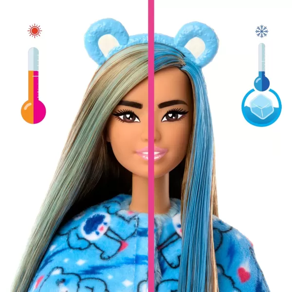 Barbie Cutie Reveal Doll ampamp Accessories Care Bears Series Fashion Doll with Cheer Bear Plush Costume ampamp 10 Surprises Including Color Change ampamp Mini BearGrumpy Bear