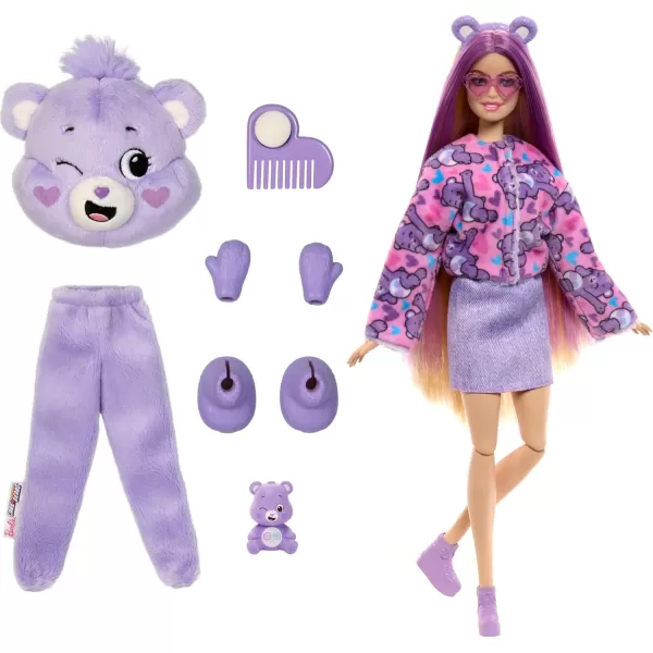 Barbie Cutie Reveal Doll ampamp Accessories Care Bears Series Fashion Doll with Cheer Bear Plush Costume ampamp 10 Surprises Including Color Change ampamp Mini BearShare Bear