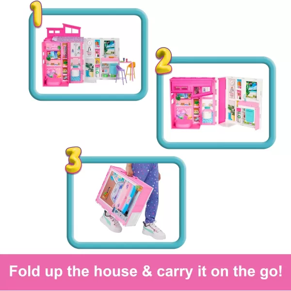 Barbie Doll House Playset Getaway House with 11 Accessories Including 2 Chairs 4 Play Areas ampamp 360degree Play