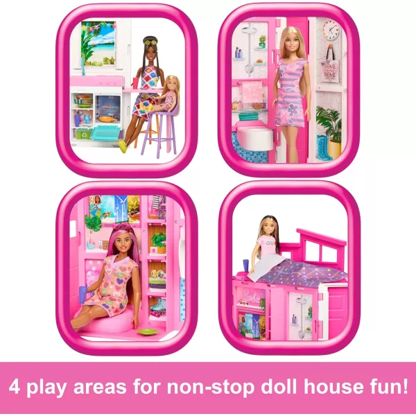 Barbie Doll House Playset Getaway House with 11 Accessories Including 2 Chairs 4 Play Areas ampamp 360degree Play