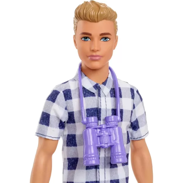 Barbie Doll ampamp Accessories It Takes Two Camping Set with Cooler Map ampamp More Blonde Ken Doll with Blue Eyes in Plaid Shirt