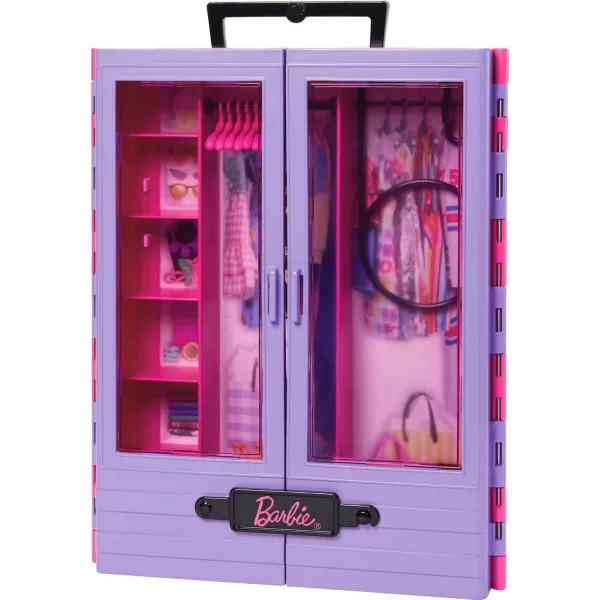 Barbie Doll ampamp Playset Fashionistas Ultimate Closet with Clothes 3 Outfits ampamp Fashion Accessories Including 6 HangersCloset