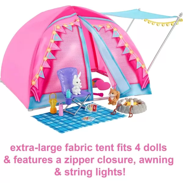 Barbie Dolls ampamp 20 Accessories It Takes Two Camping Tent Playset with Brooklyn ampamp Malibu Dolls ampamp 2 Moving Animals