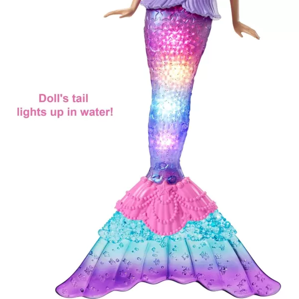 Barbie Dreamtopia Doll Mermaid Toy with WaterActivated LightUp Tail PinkStreaked Hair ampamp 4 Colorful Light ShowsBlonde