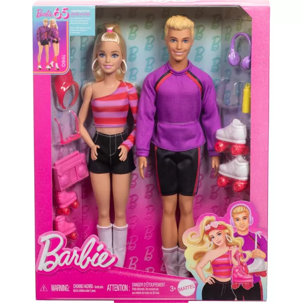 Barbie Fashionistas Set with 2 Fashion Dolls ampamp 6 Accessories Ken RollerSkating Fashion Dolls 65th Anniversary Collectible