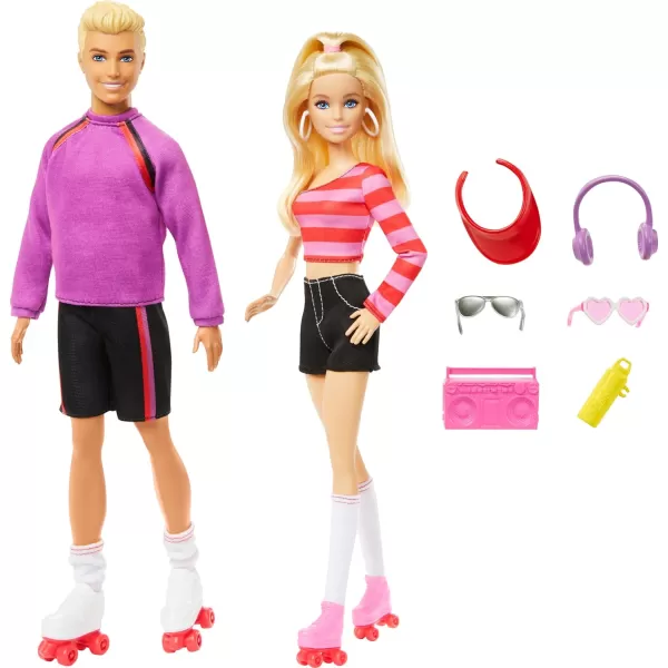 Barbie Fashionistas Set with 2 Fashion Dolls ampamp 6 Accessories Ken RollerSkating Fashion Dolls 65th Anniversary Collectible