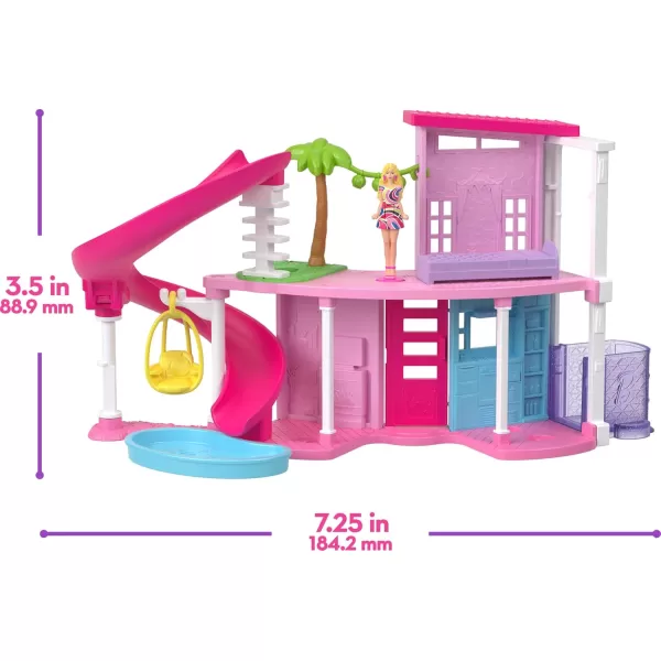 Barbie Mini BarbieLand DreamHouse ampamp 3Vehicle Playset with 4 15Inch Dolls Doll House Furniture ampamp Accessories Includes DreamCamper Boat ampamp PlaneDolls  Dreamhouse  3 Vehicles