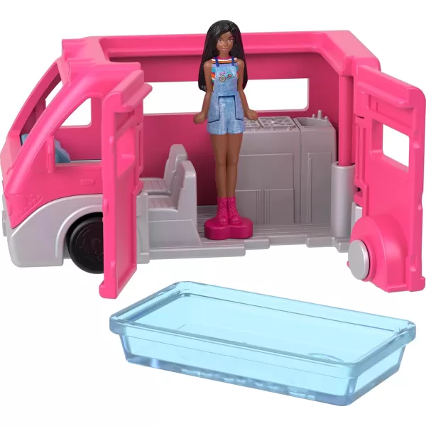 Barbie Mini BarbieLand DreamHouse ampamp 3Vehicle Playset with 4 15Inch Dolls Doll House Furniture ampamp Accessories Includes DreamCamper Boat ampamp PlaneDolls  Dreamhouse  3 Vehicles