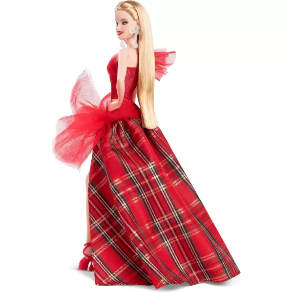 Barbie Signature Doll 2024 Holiday Fashion Doll with Brown Hair Wearing Plaid Gown Seasonal Collector Gift in Displayable PackagingPlatinum Blonde Hair