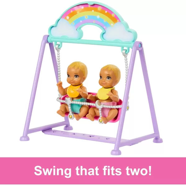 Barbie Skipper Doll ampamp Nursery Playset with Accessories Includes Twin Baby Dolls 1 Crib 1 Swing 1 SeeSaw ampamp More