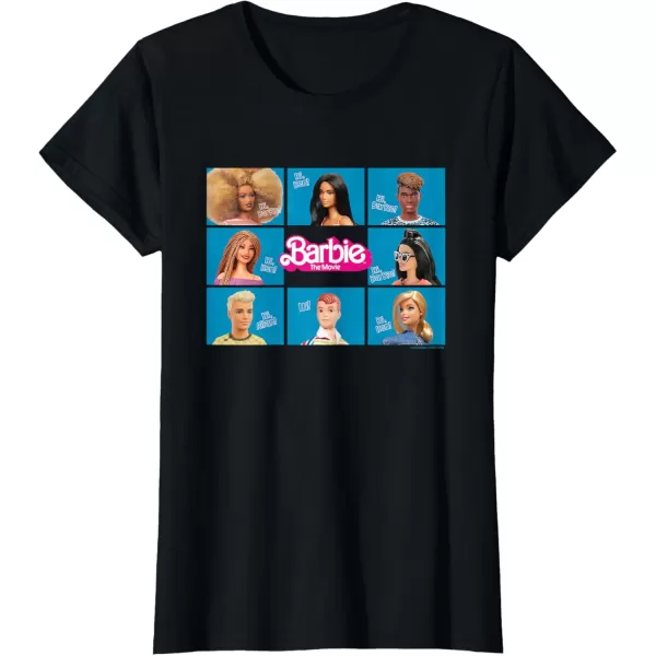 Barbie The Movie  Grid TShirtBlack