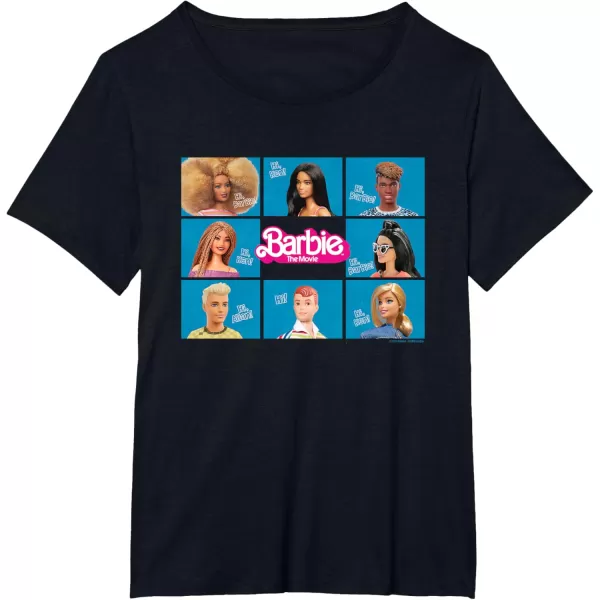 Barbie The Movie  Grid TShirtBlack