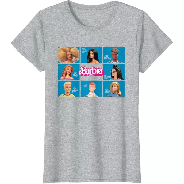 Barbie The Movie  Grid TShirtHeather Grey