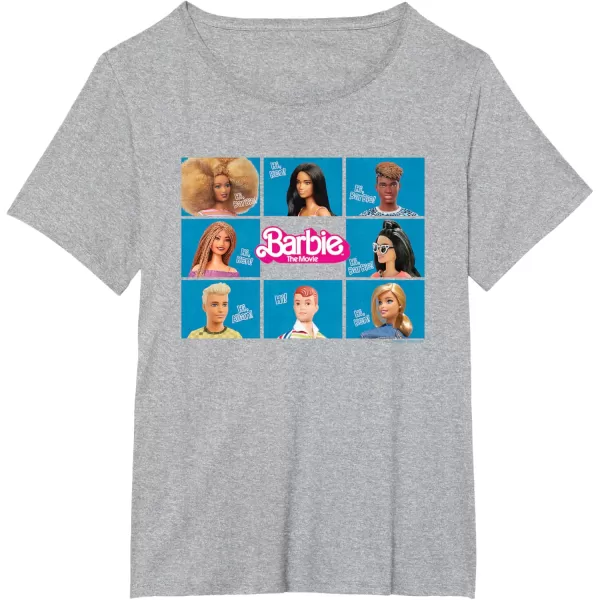 Barbie The Movie  Grid TShirtHeather Grey