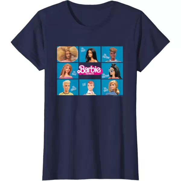 Barbie The Movie  Grid TShirtNavy Blue