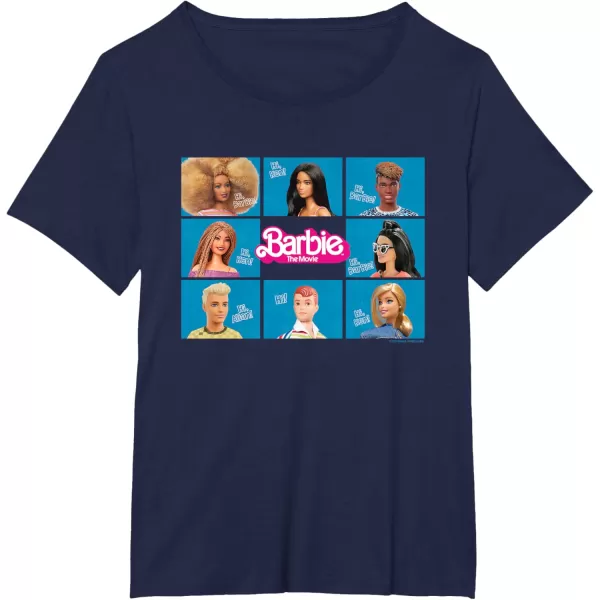 Barbie The Movie  Grid TShirtNavy Blue