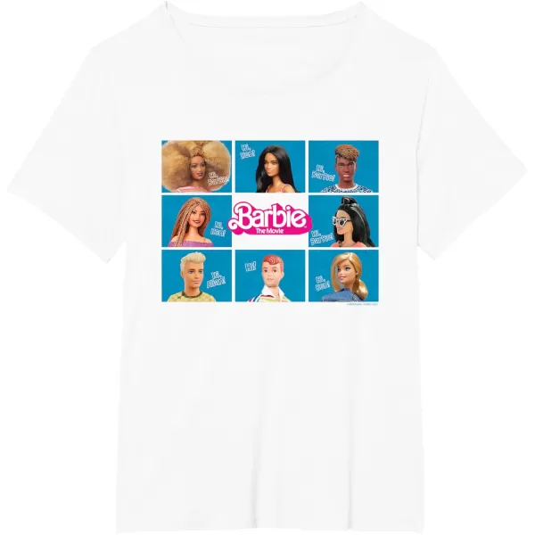 Barbie The Movie  Grid TShirtWhite