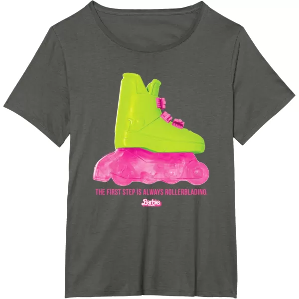 Barbie The Movie  Rollerblading Barbie TShirtAsphalt Grey