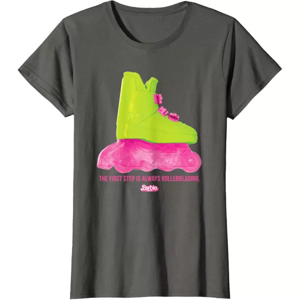 Barbie The Movie  Rollerblading Barbie TShirtAsphalt Grey